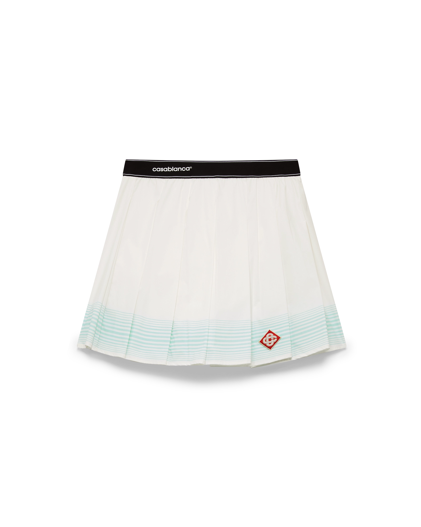 Stripe Pleated Mini Skirt