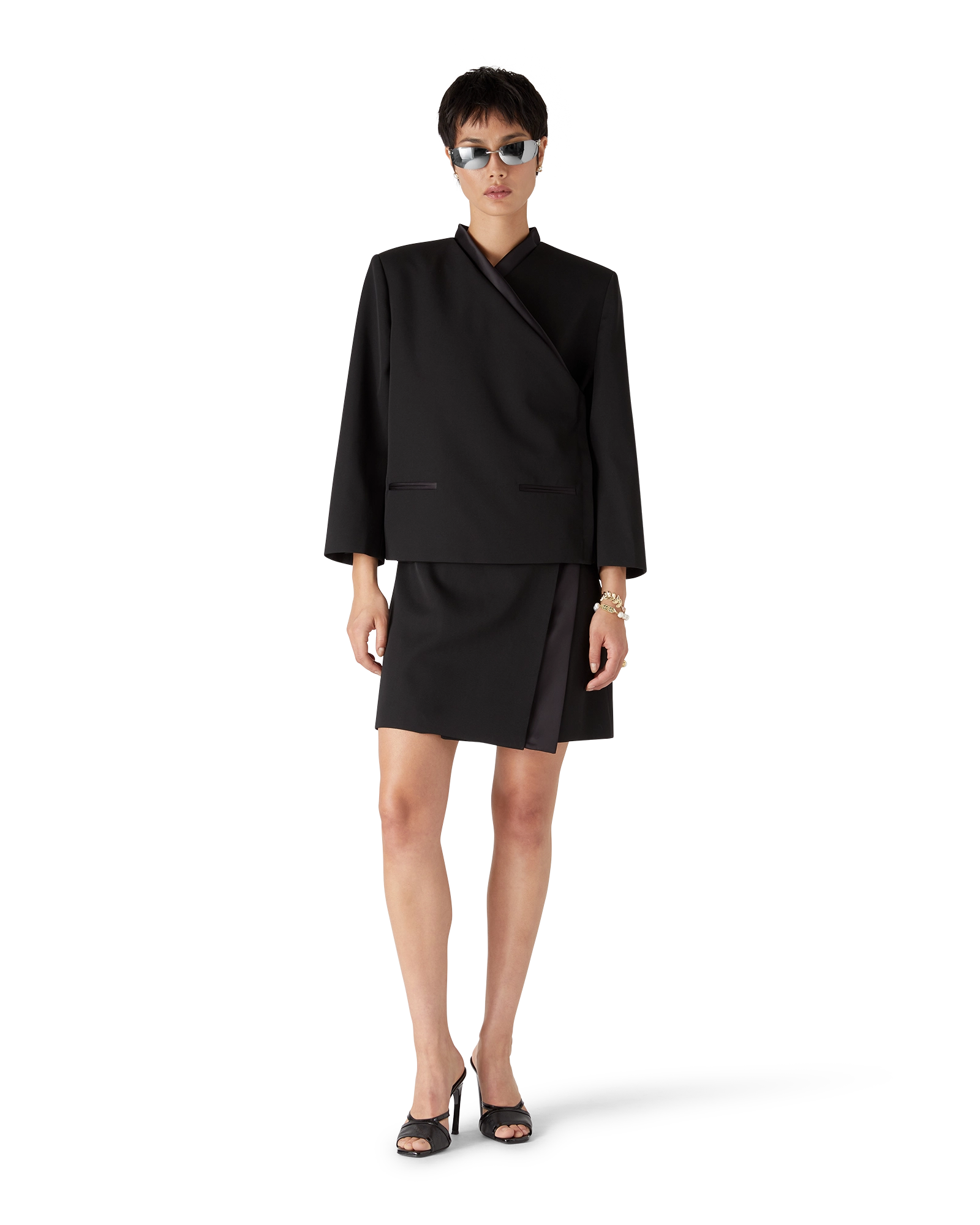 Wool Tailoring Wrap Skirt