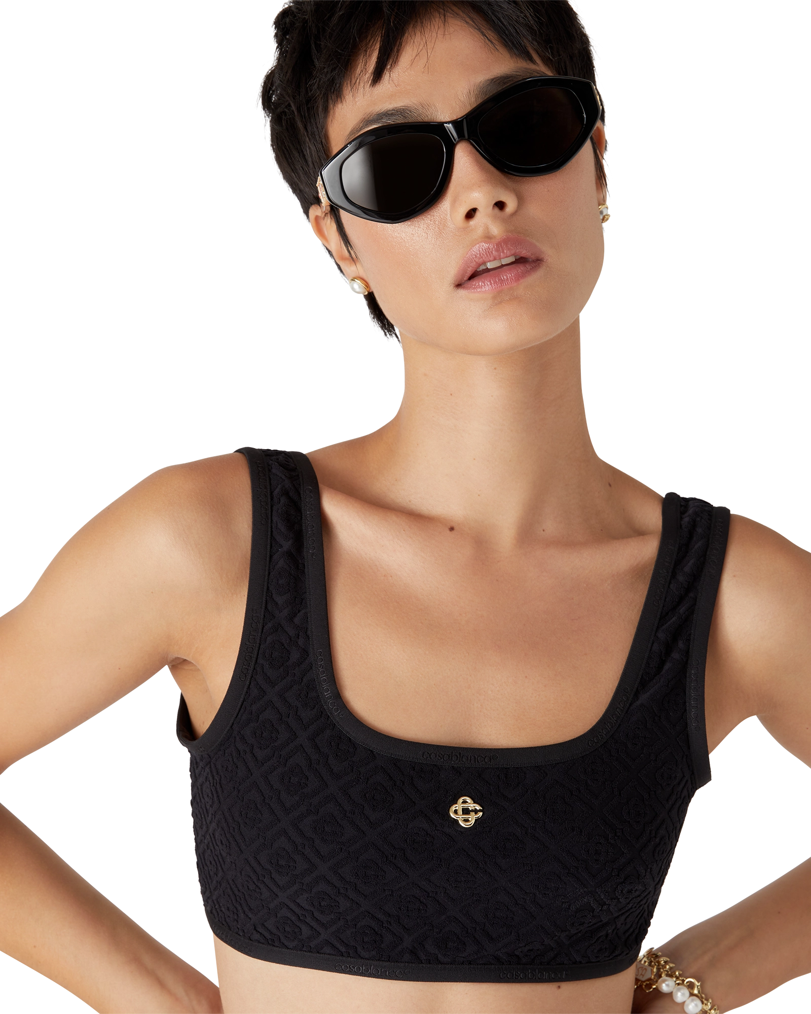 Monogram Jacquard Bikini Top