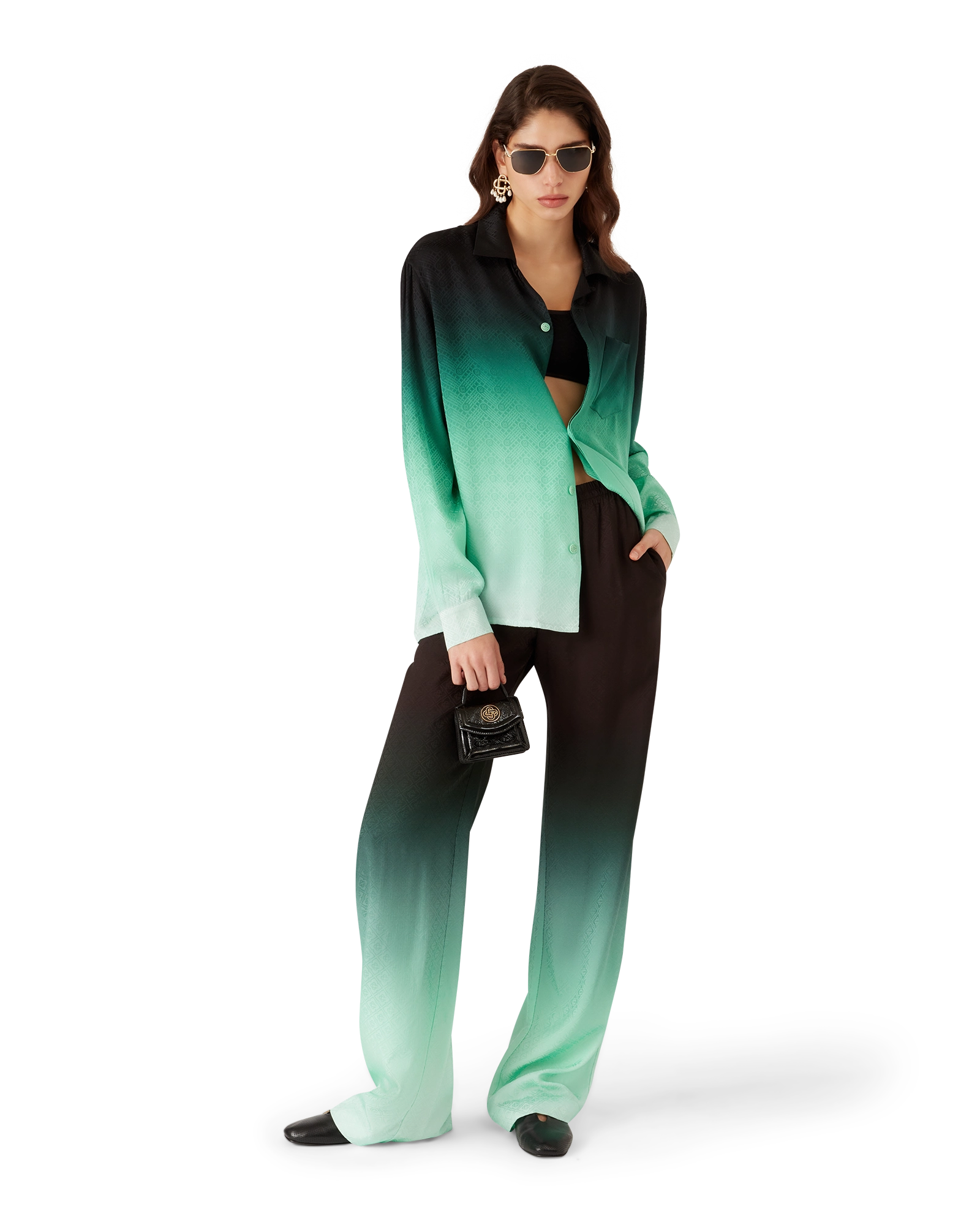 Gradient Ping Pong Jacquard Trousers