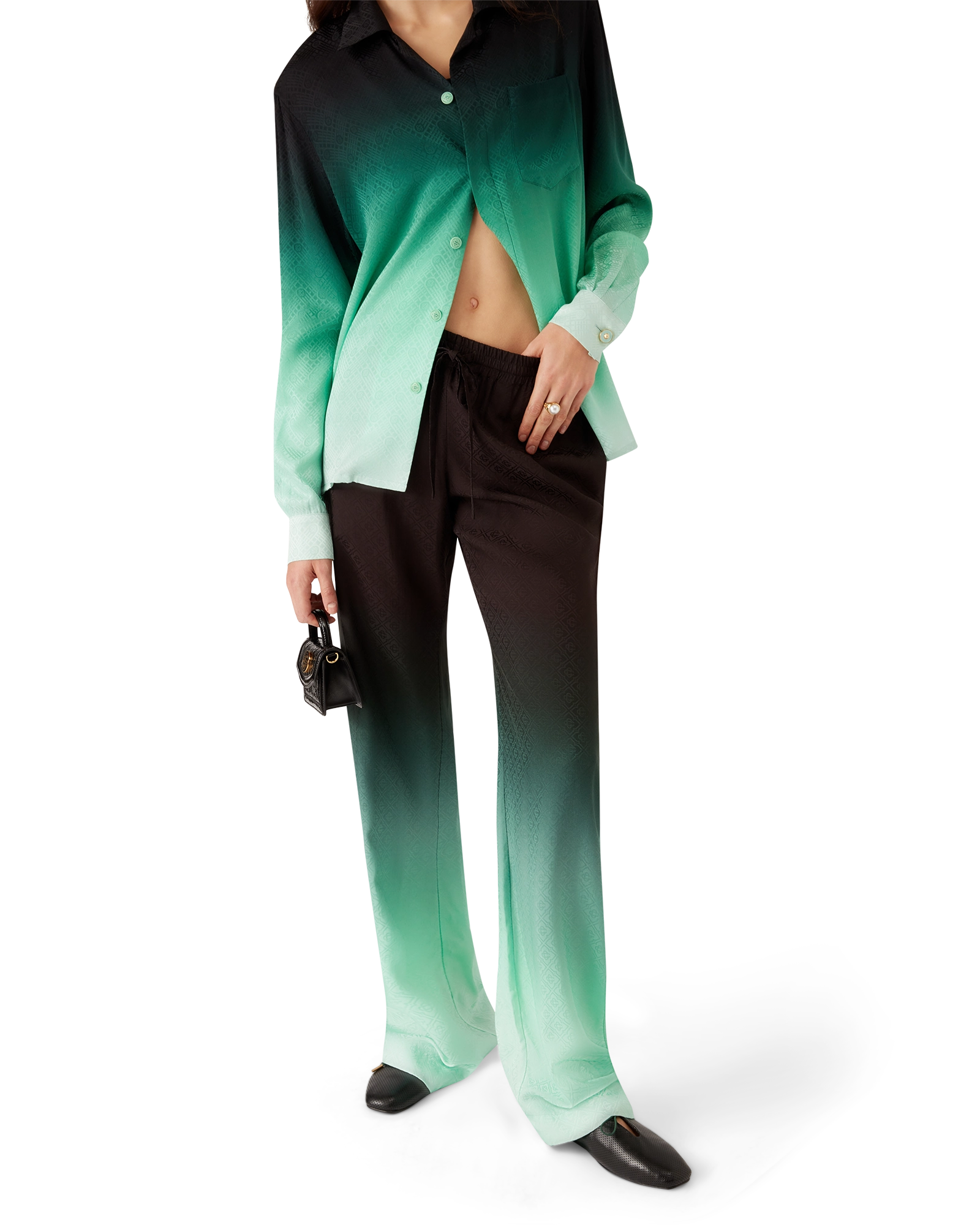 Gradient Ping Pong Jacquard Trousers