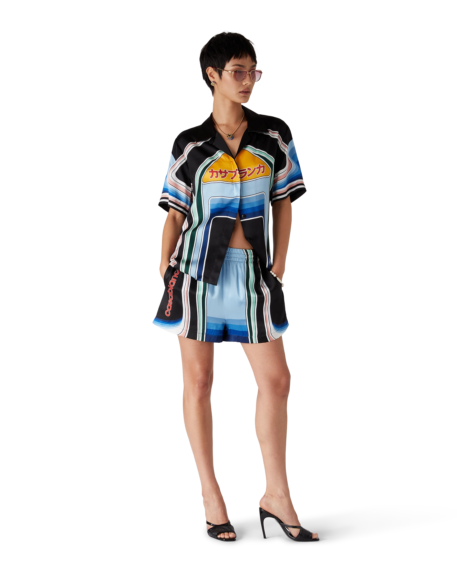 Gradient Mountain Silk Shorts