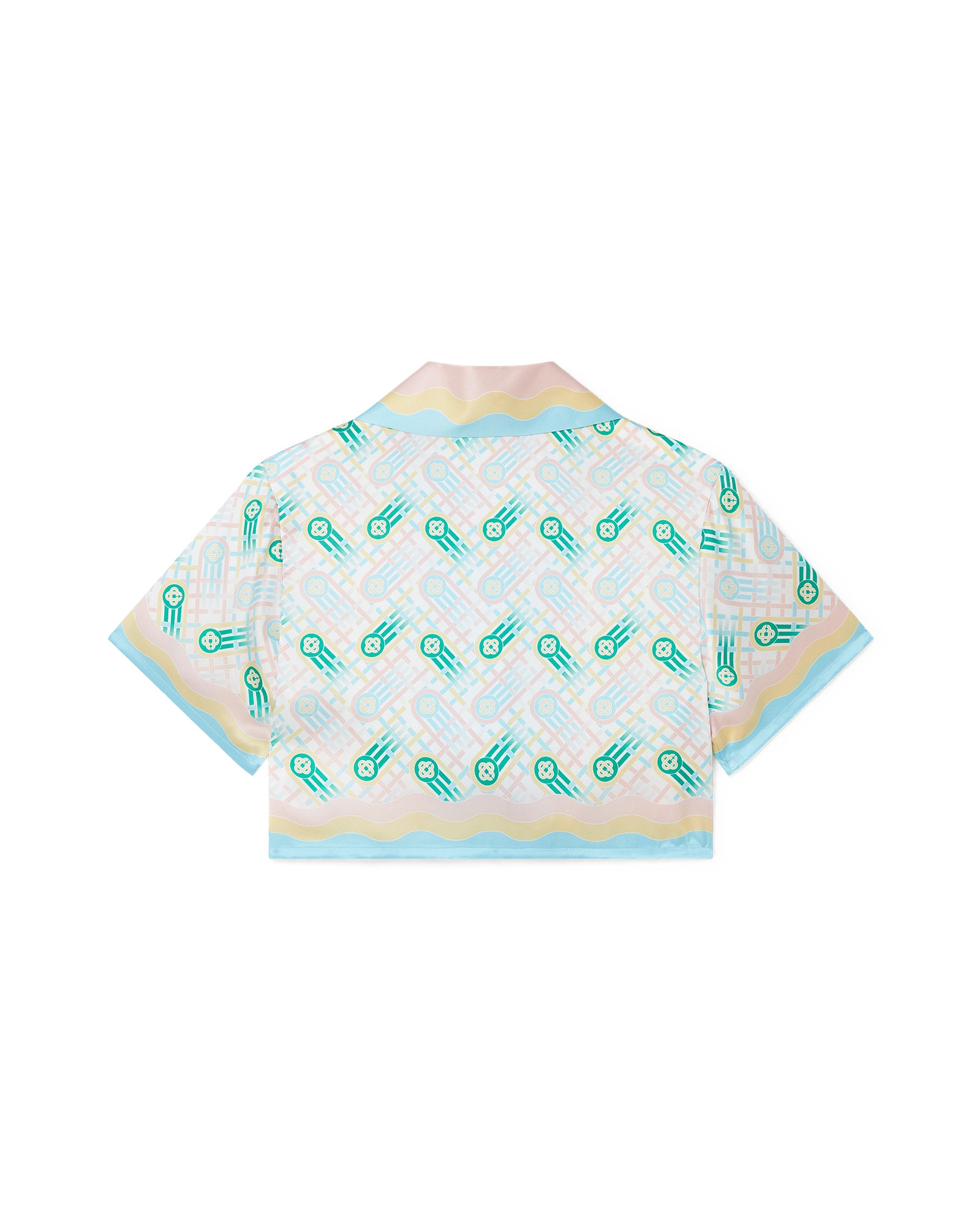 Ping Pong Cropped Short Sleeve Silk Shirt