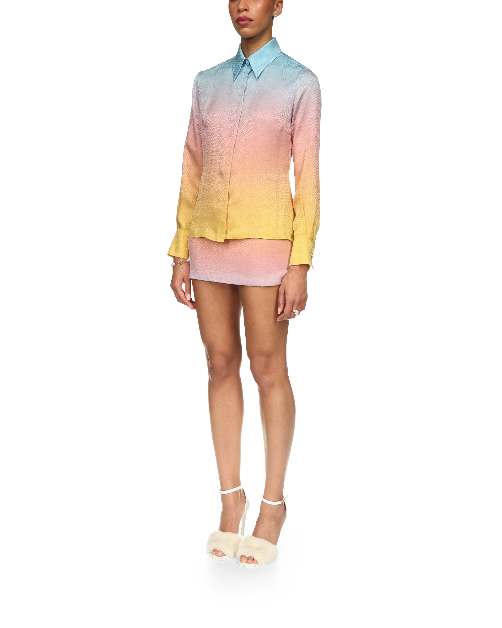 Ping Pong Gradient Silk Long Sleeve Shirt