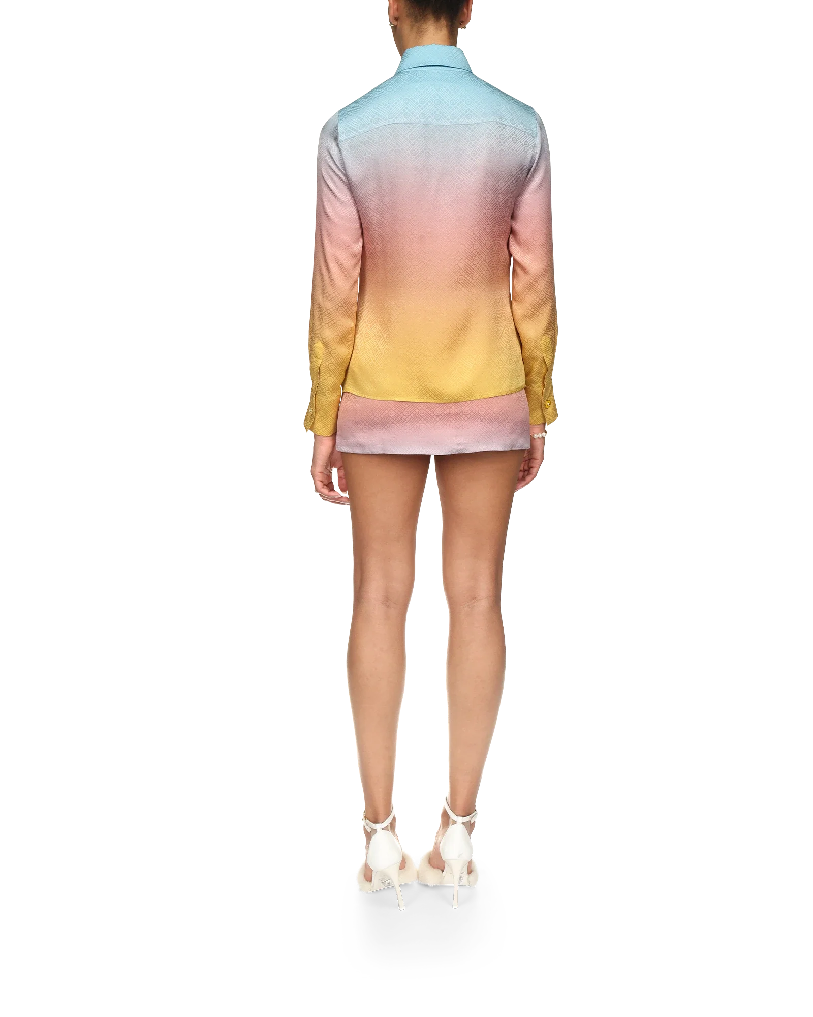 Ping Pong Gradient Silk Long Sleeve Shirt