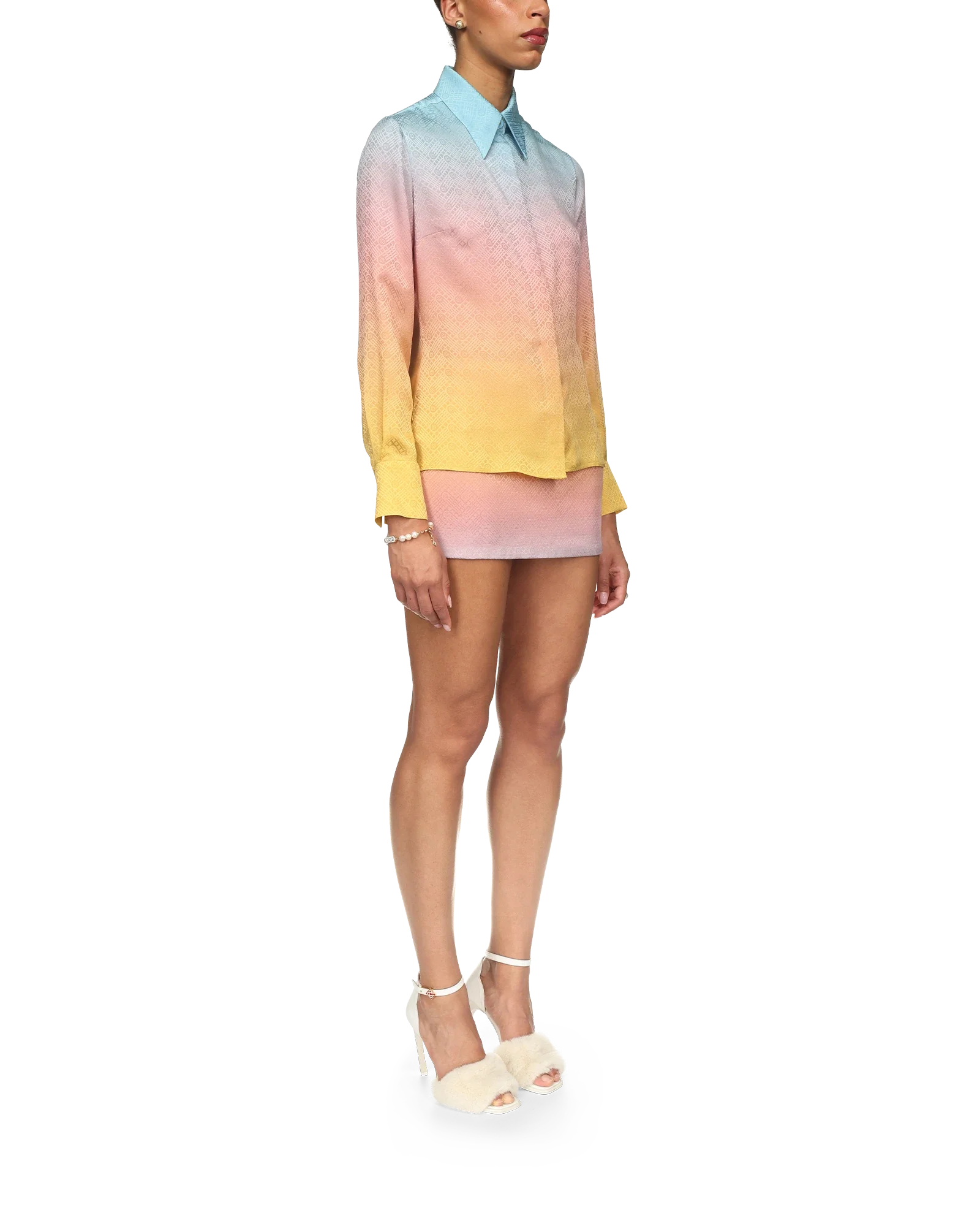 Ping Pong Gradient Silk Long Sleeve Shirt