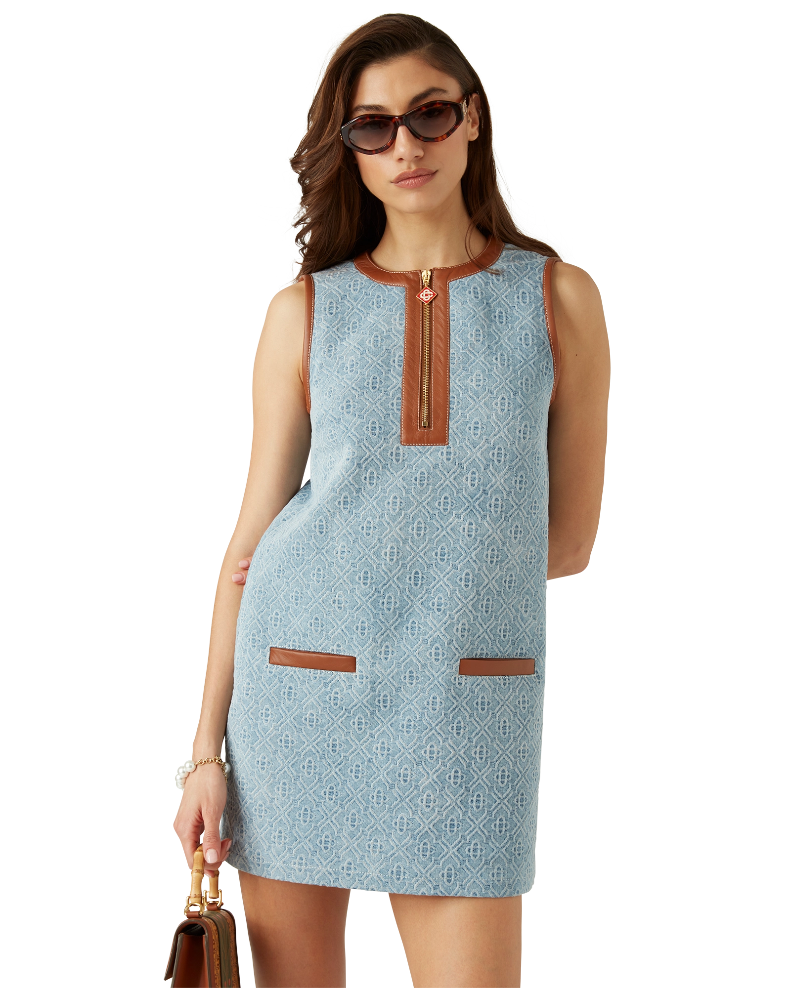 Robe en jean à monogramme