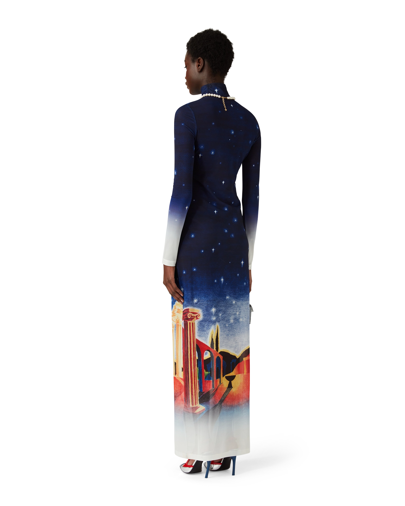 Midnight Acropolis Mesh Dress