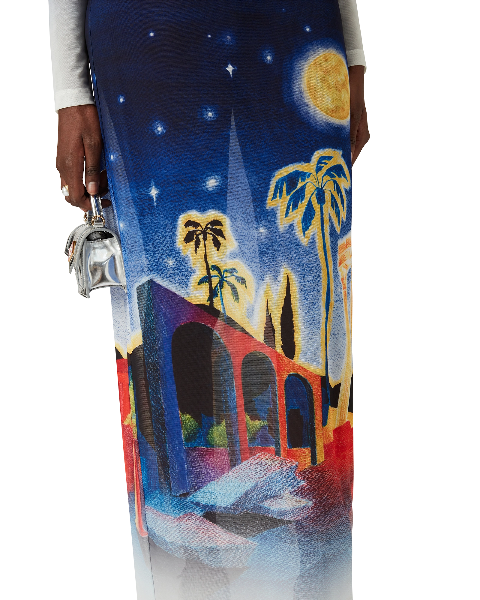 Midnight Acropolis Mesh Dress