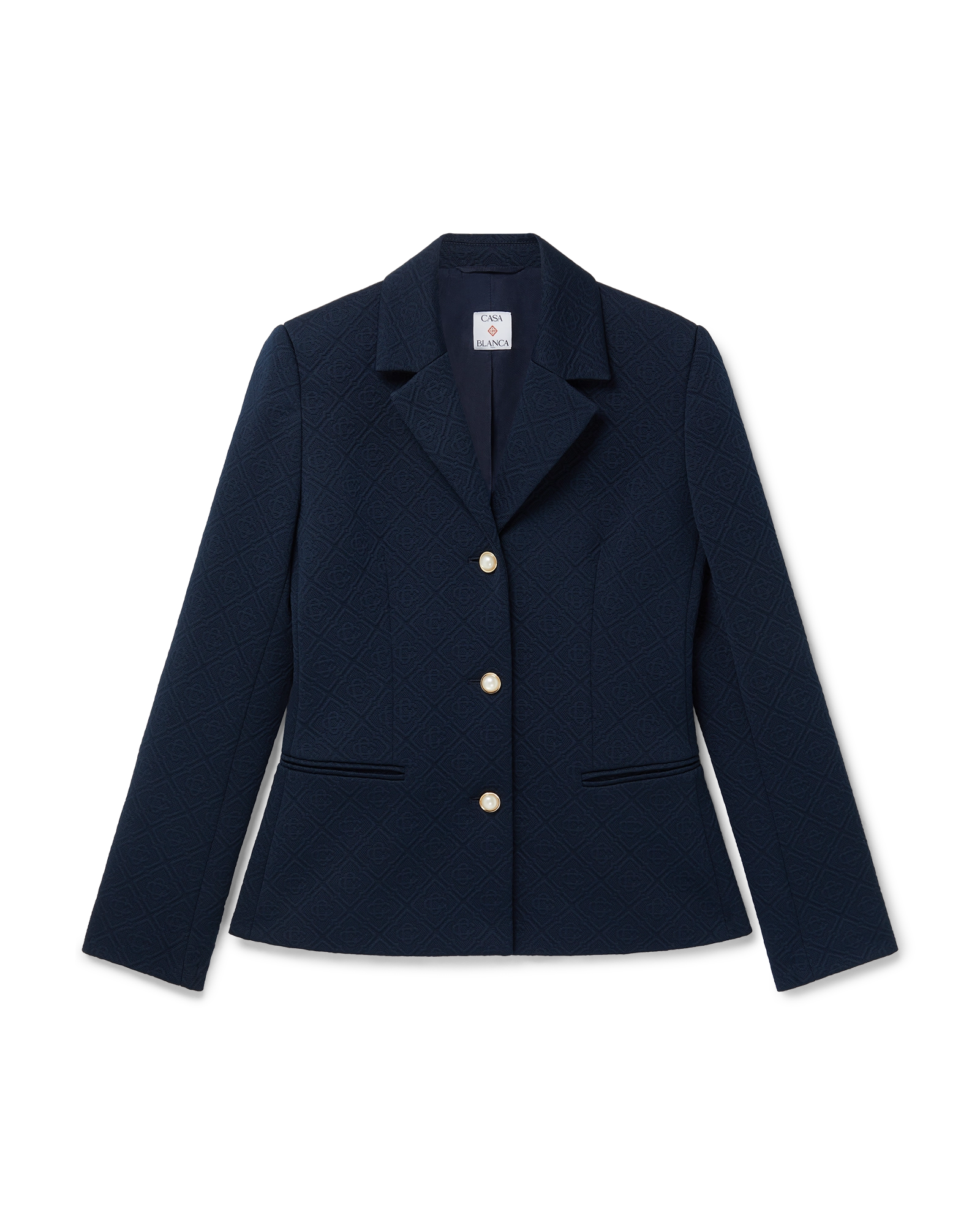 Jacquard Knit Single Breasted Jacket