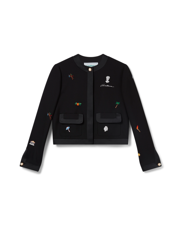 Embroidered Motif Wool Tailored Jacket