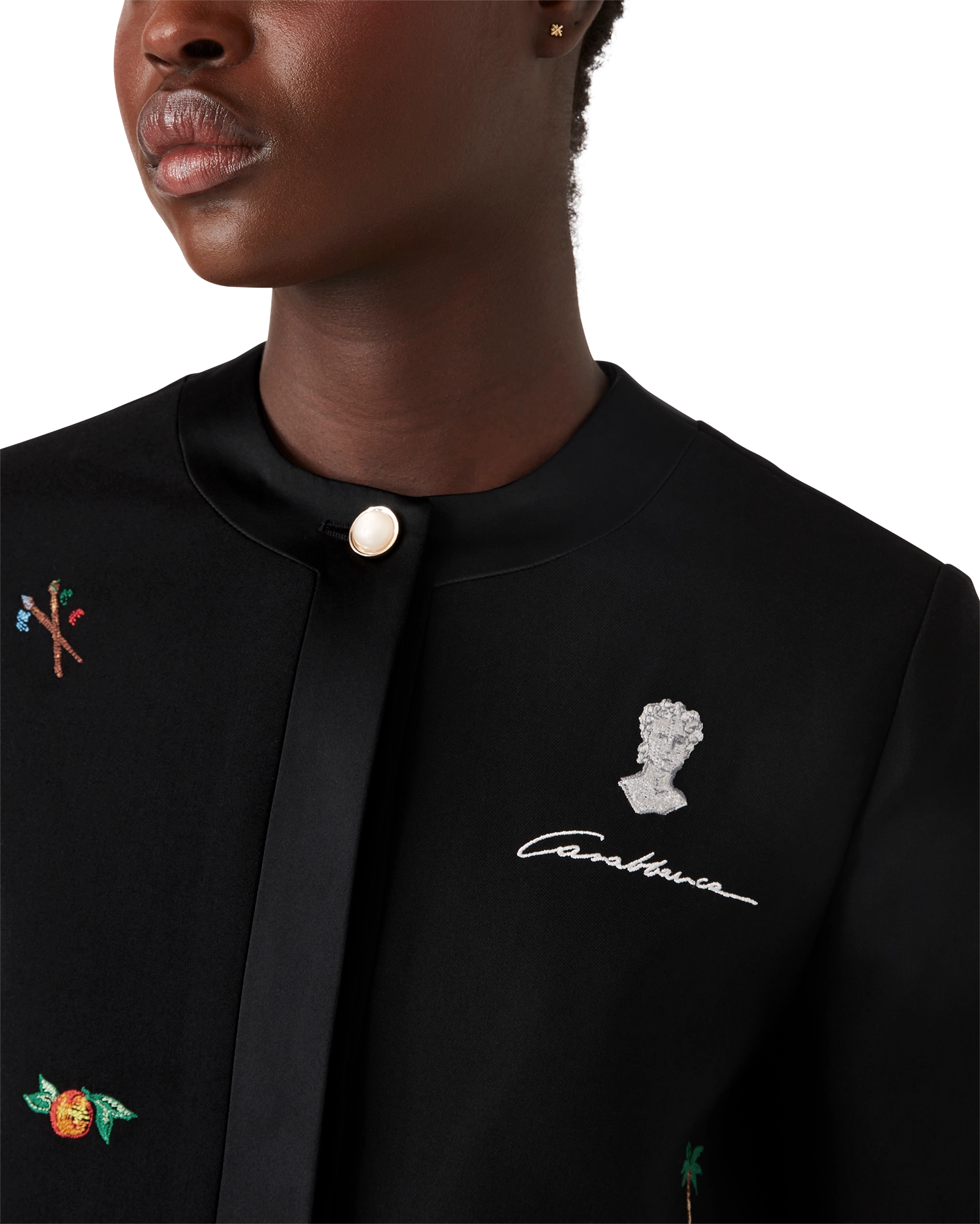 Embroidered Motif Wool Tailored Jacket