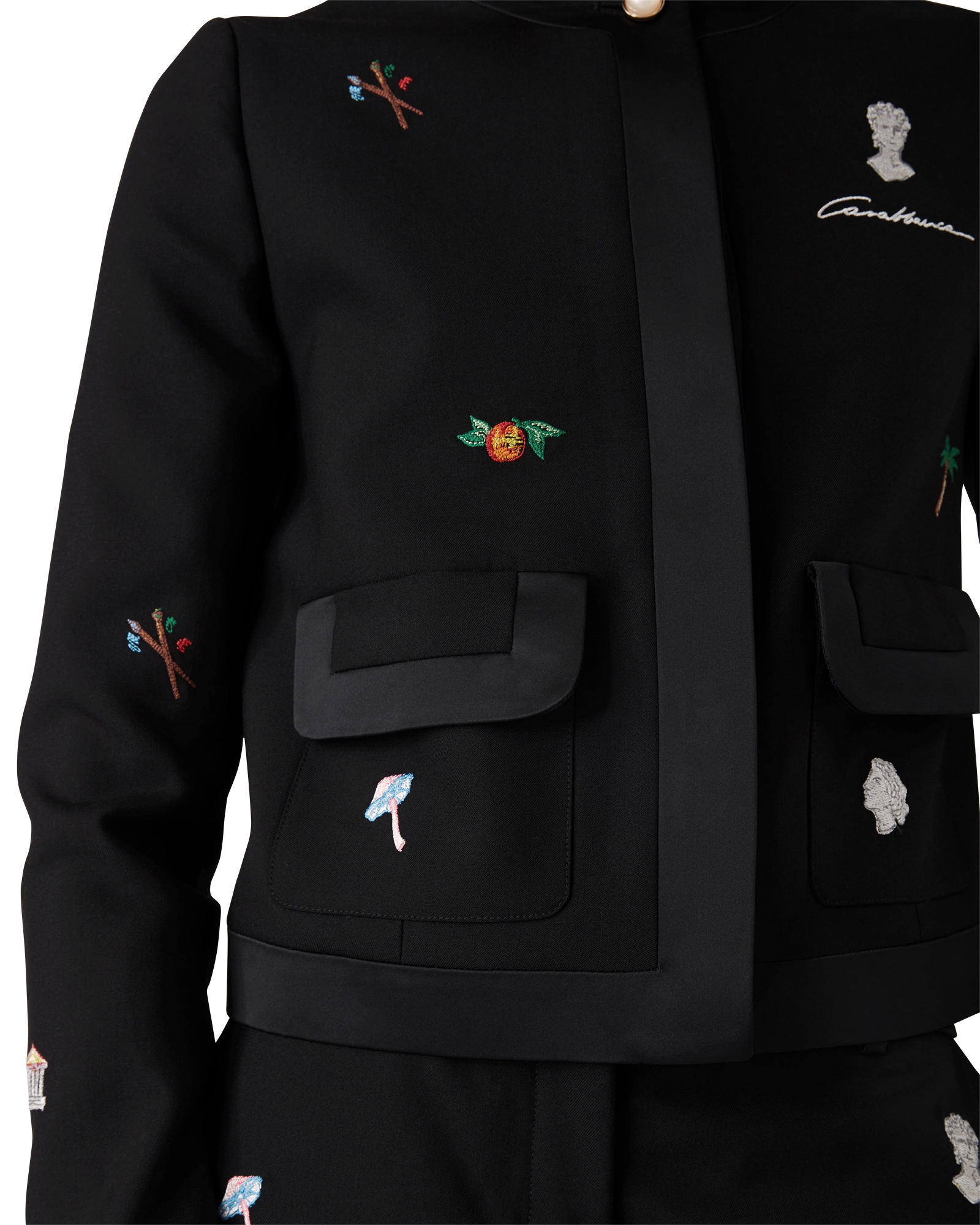 Embroidered Motif Wool Tailored Jacket