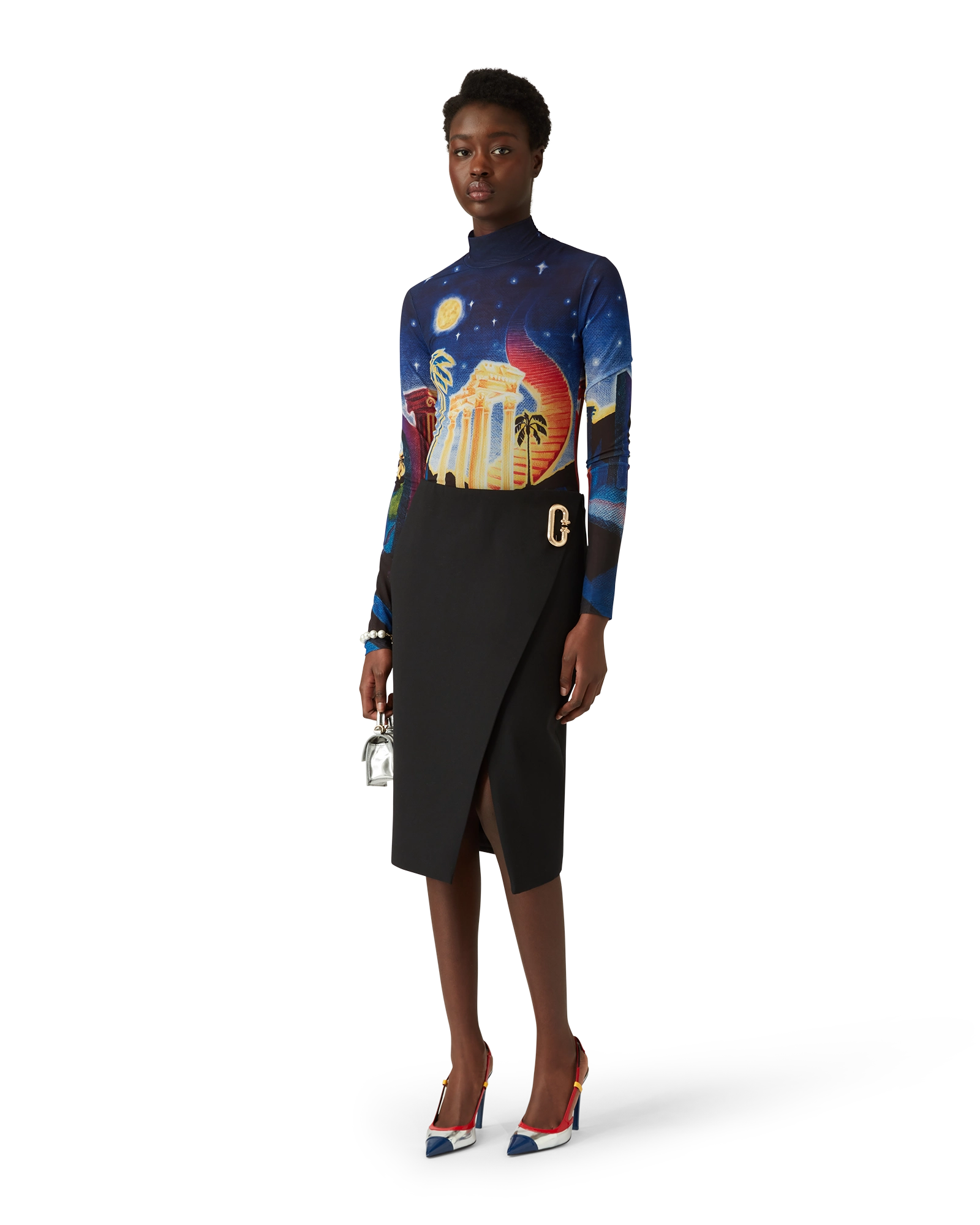 Midnight Acropolis Mesh Top