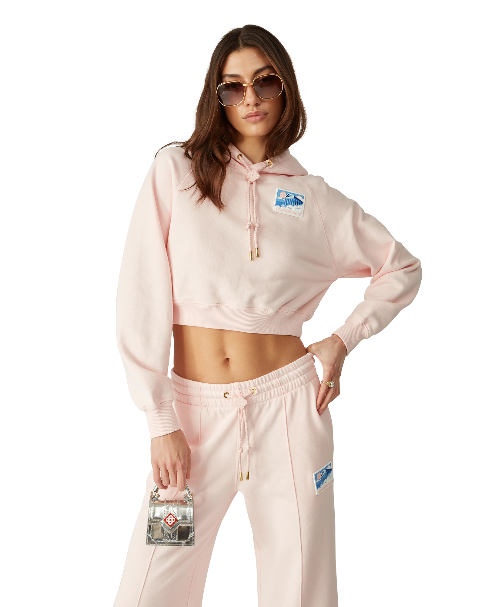 Greek Temple Cropped Hooded Sweatshirt