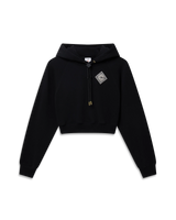 Pearl Diamond Cropped Hooded Sweatshirt