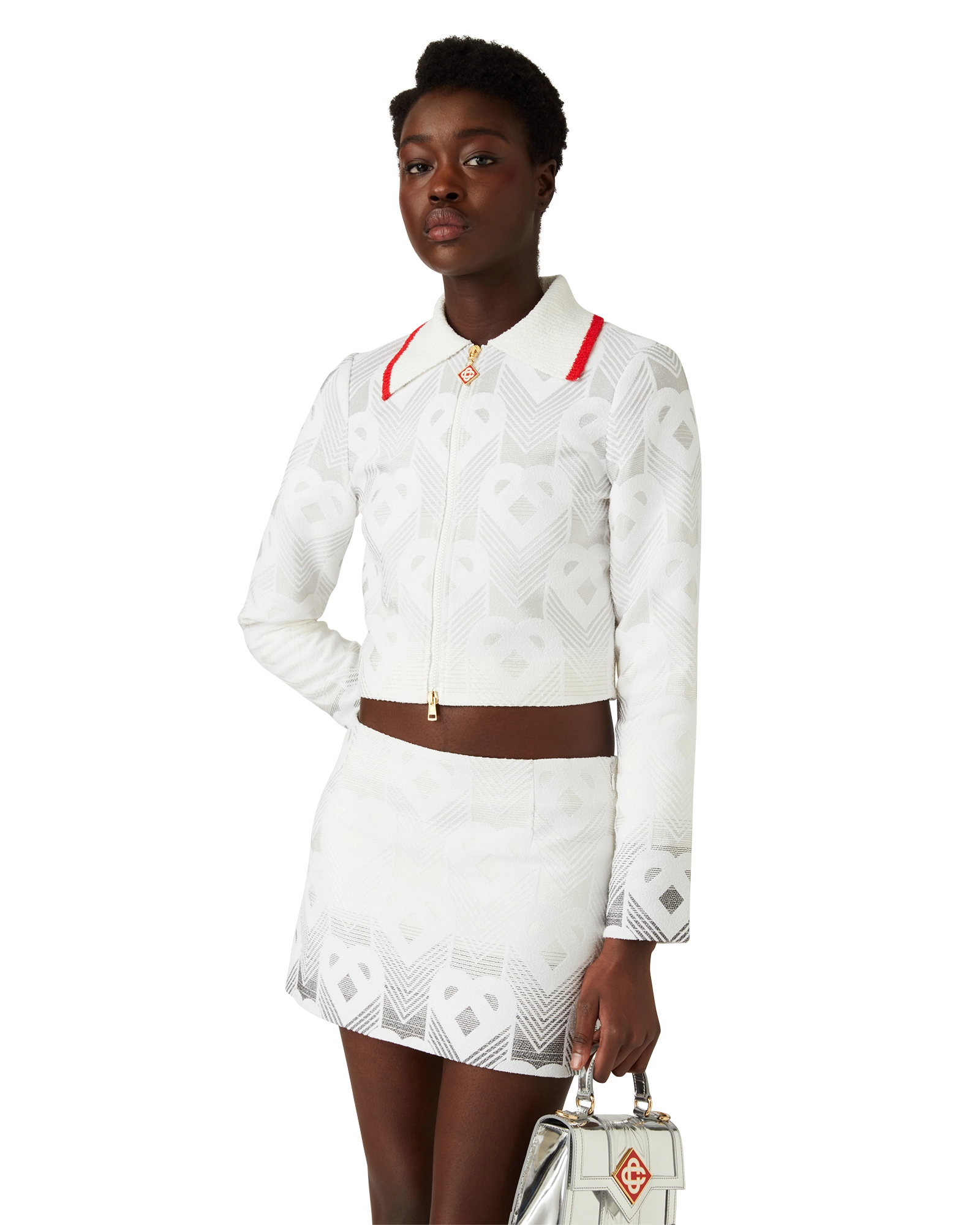 Gradient Heart Monogram Towelling Jacket