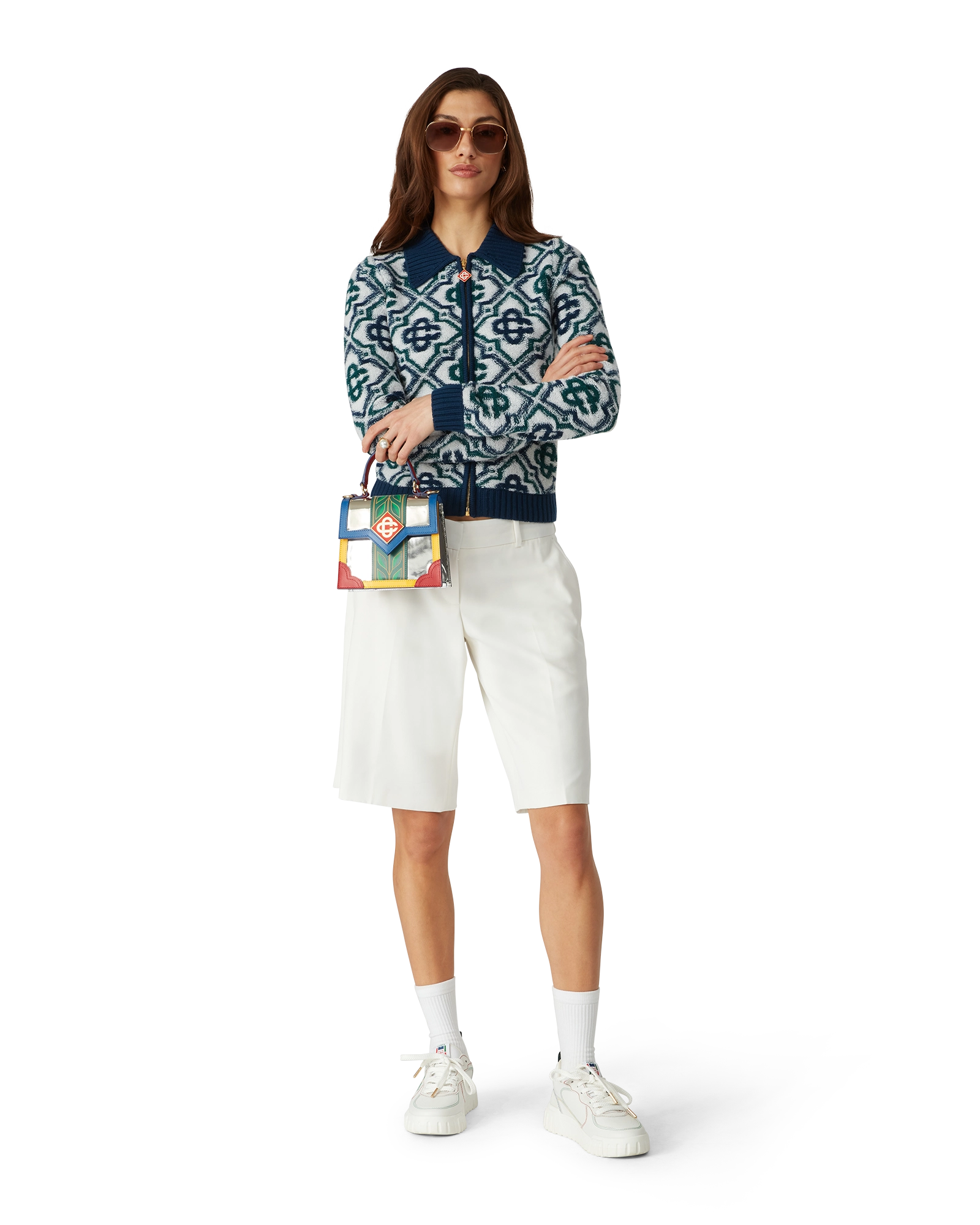 Monogram Knit Zip Jumper