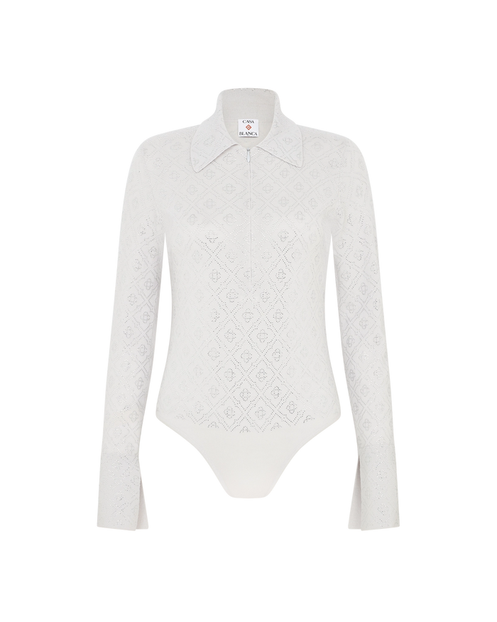 Crystal Monogram Knit Bodysuit