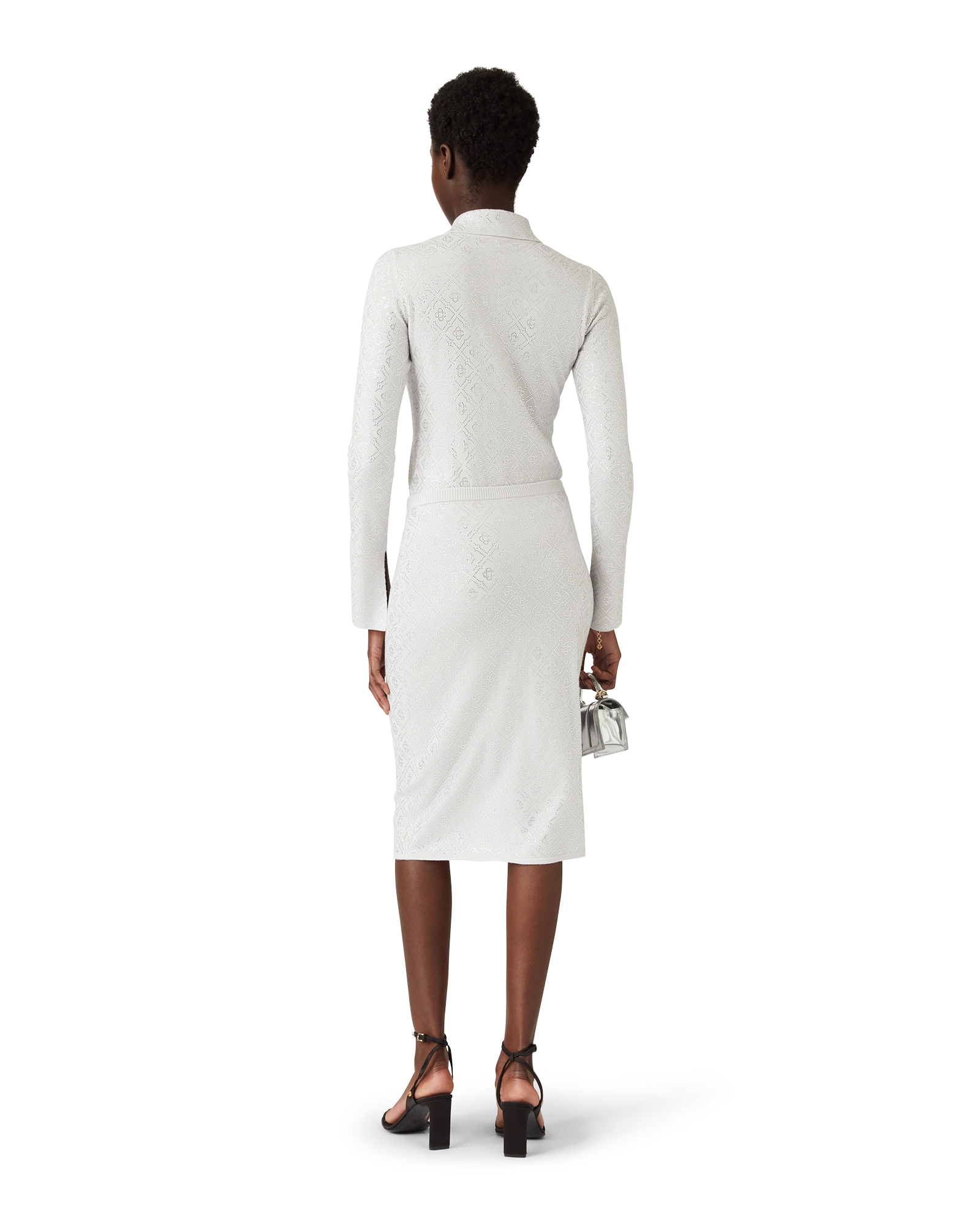 Crystal Monogram Knit Skirt