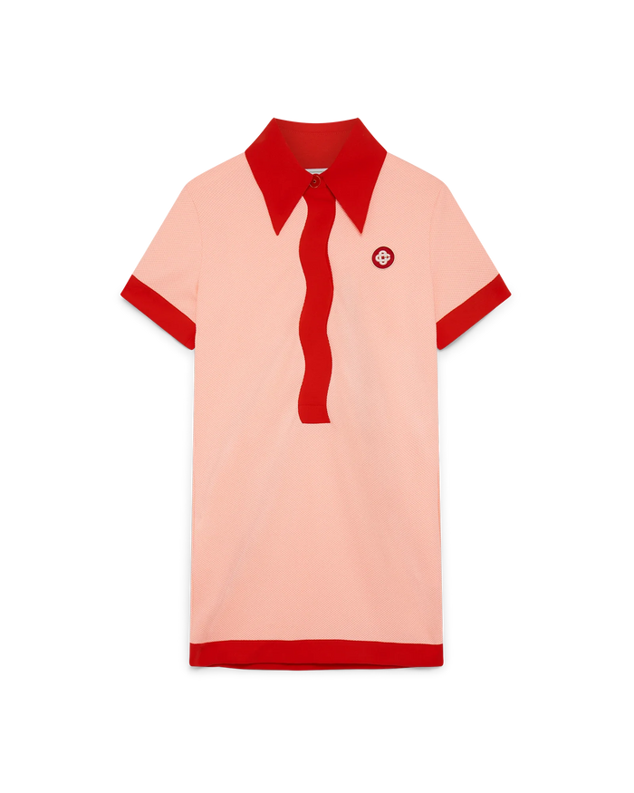 Pink Wave Polo Dress