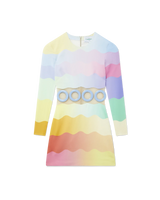 Rainbow Wave Cut-Out Mini Dress