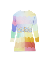 Rainbow Wave Cut-Out Mini Dress