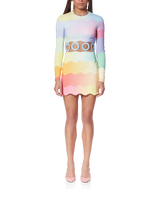 Rainbow Wave Cut-Out Mini Dress