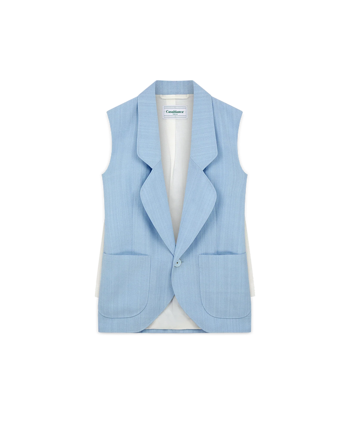 Sleeveless Single Breasted Tailored Blazer