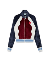 Burgundy Velour Panelled Track Jacket