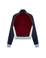 Burgundy Velour Panelled Track Jacket