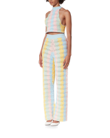 Rainbow Gradient Crochet Flare Trousers