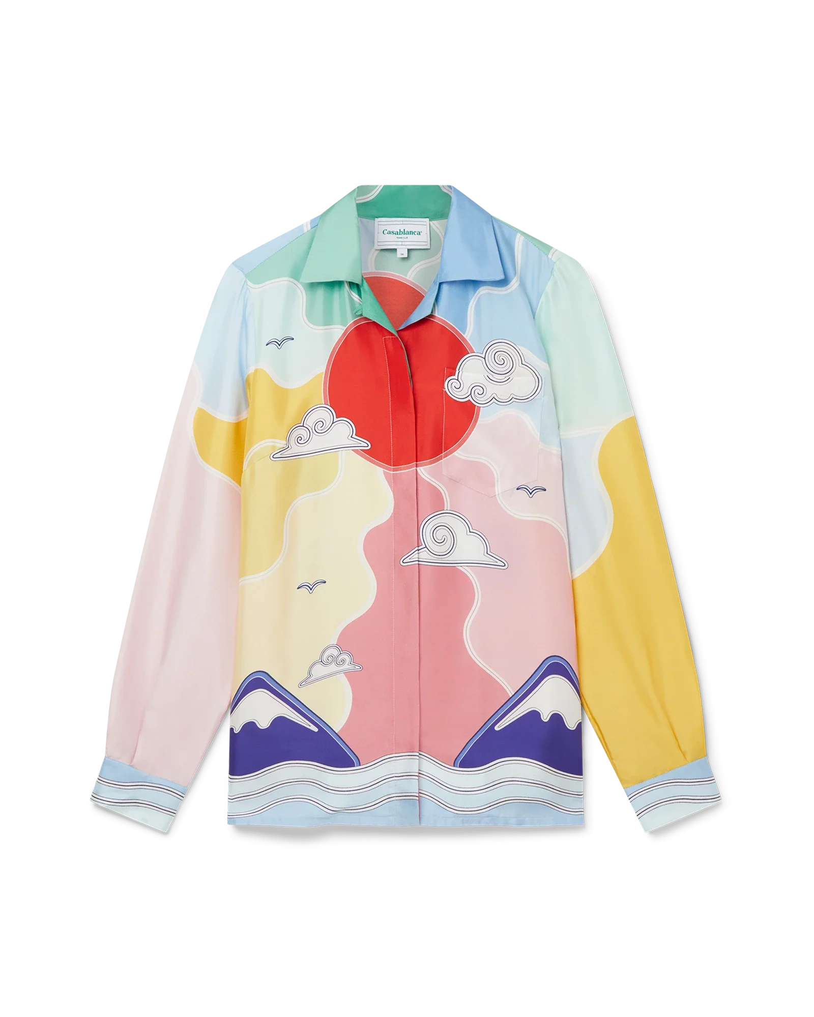 Soleil Levant Long Sleeve Silk Shirt