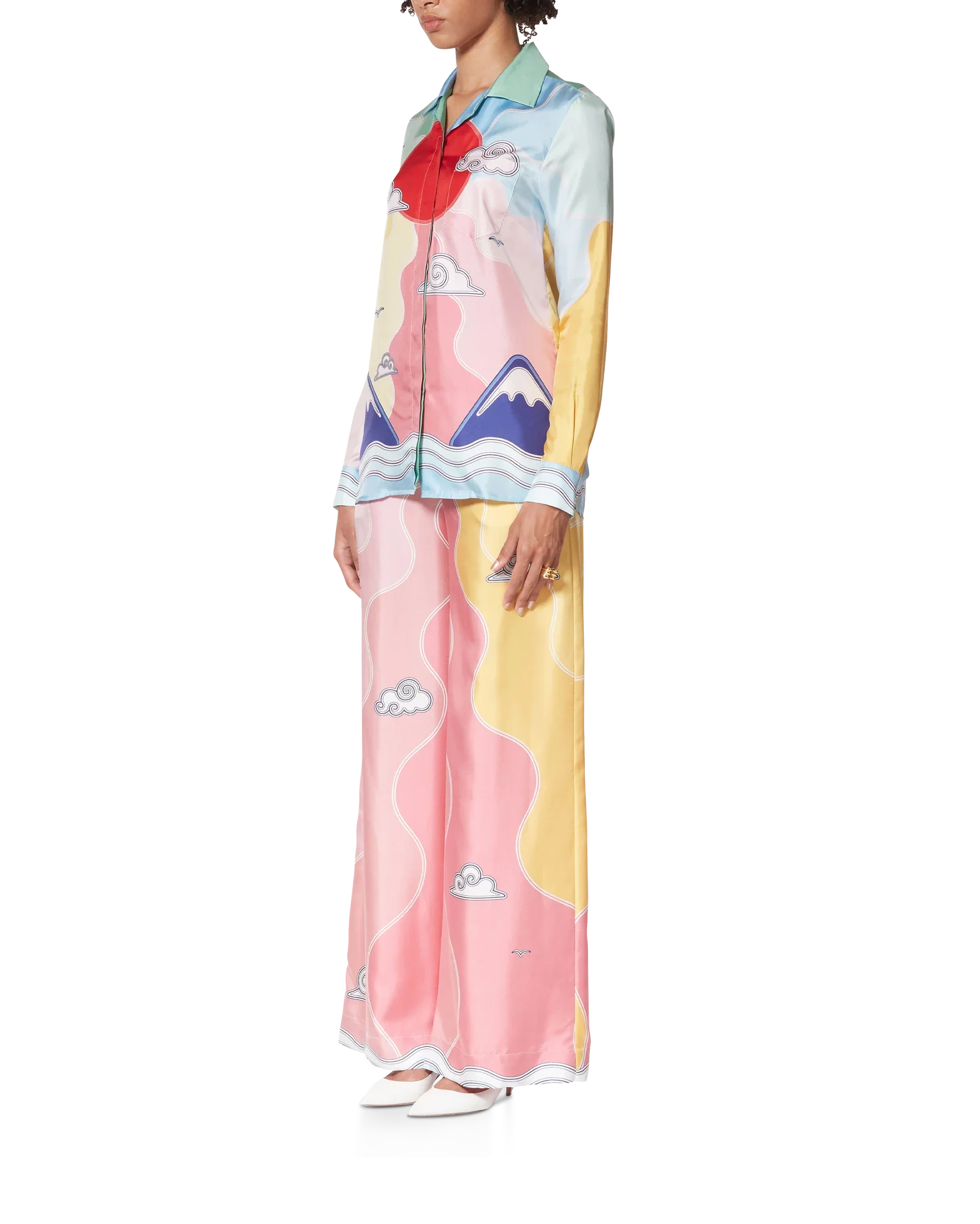 Soleil Levant Long Sleeve Silk Shirt