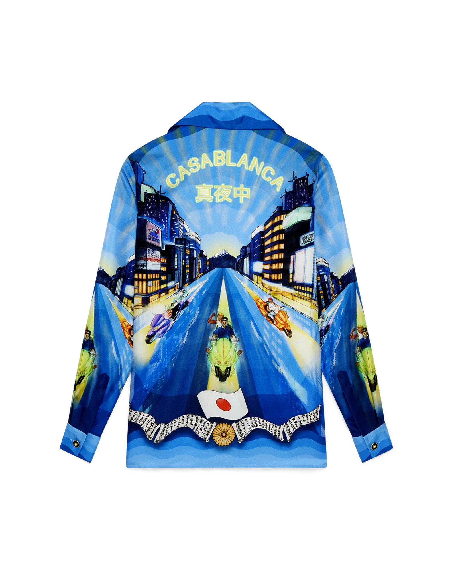 Tokyo Night Long Sleeve Silk Shirt