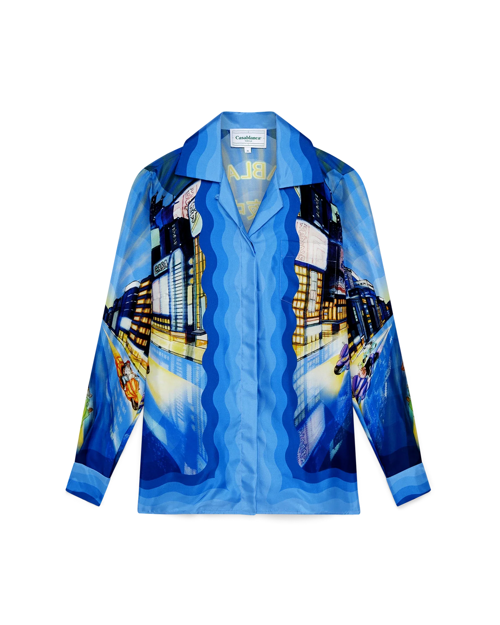 Tokyo Night Long Sleeve Silk Shirt