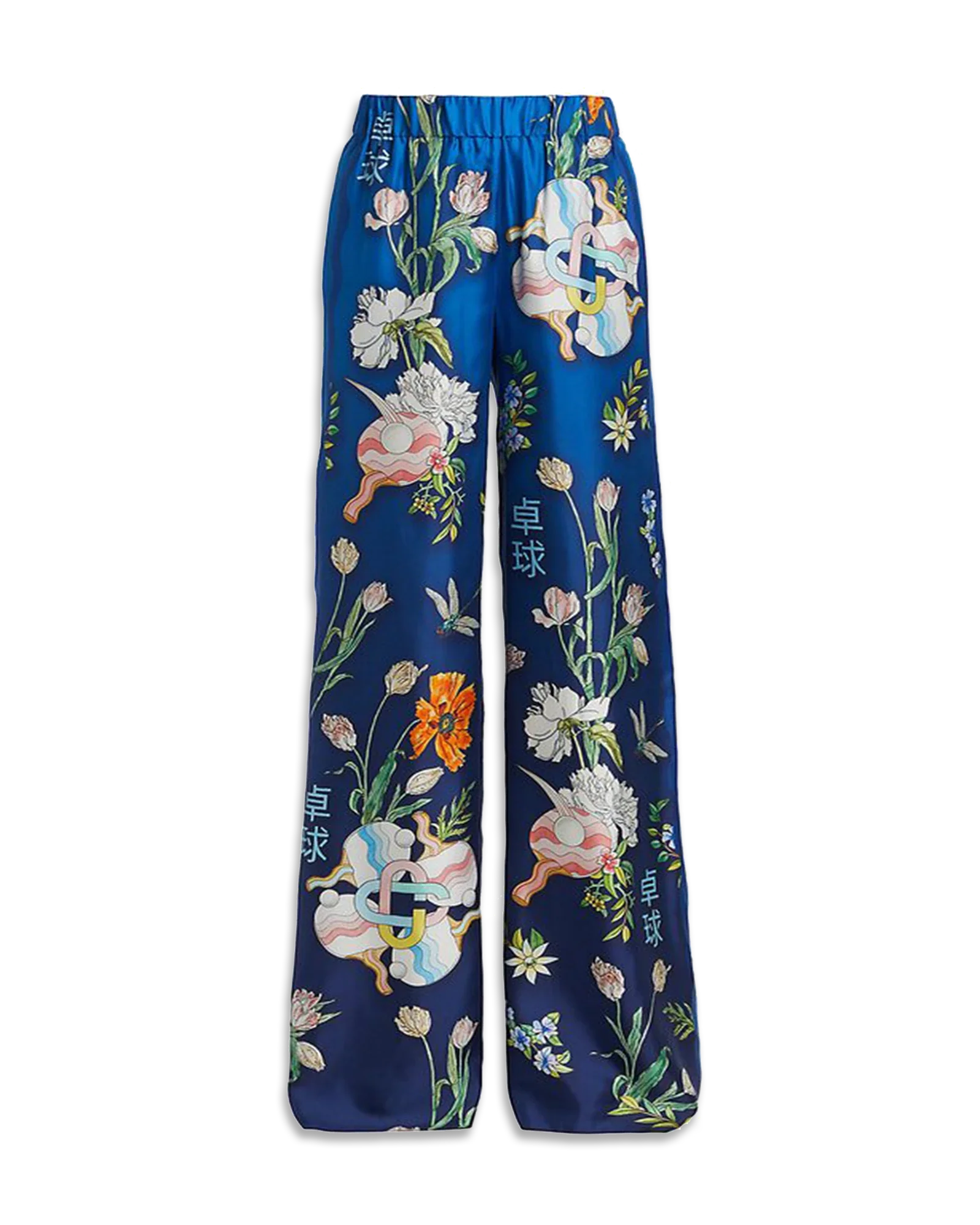 Ping Pong Fleurie Nuit Silk Trousers