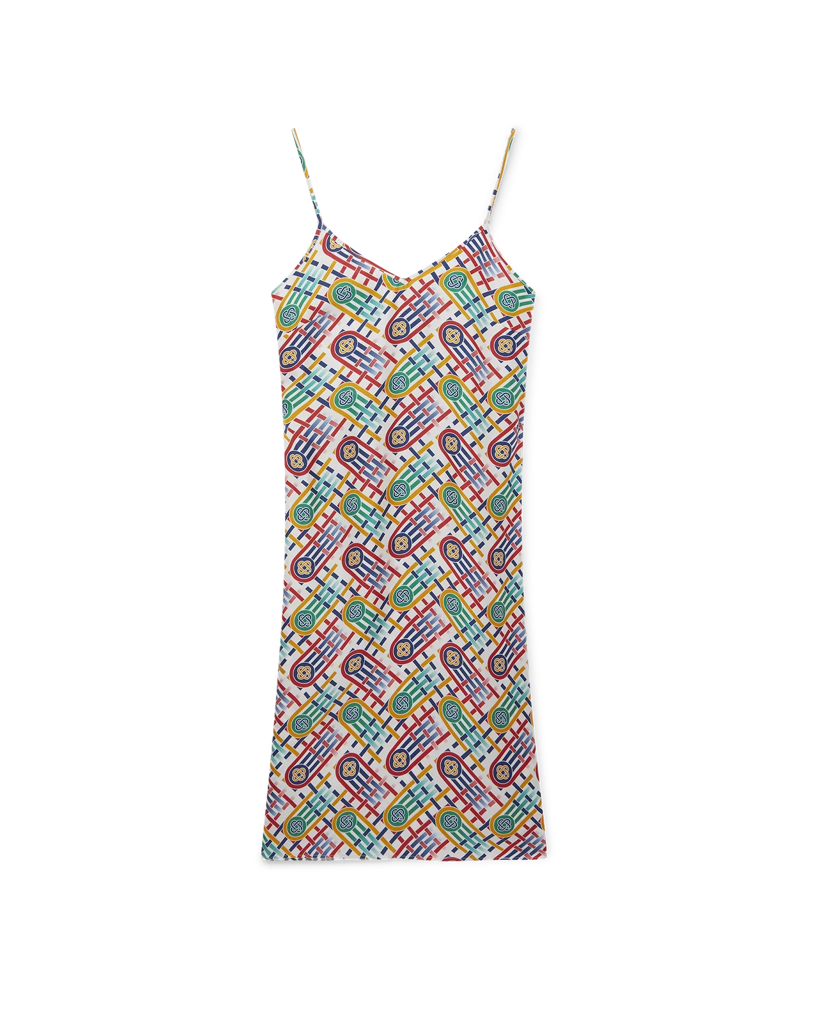 Tennis Monogram Silk Slip Dress