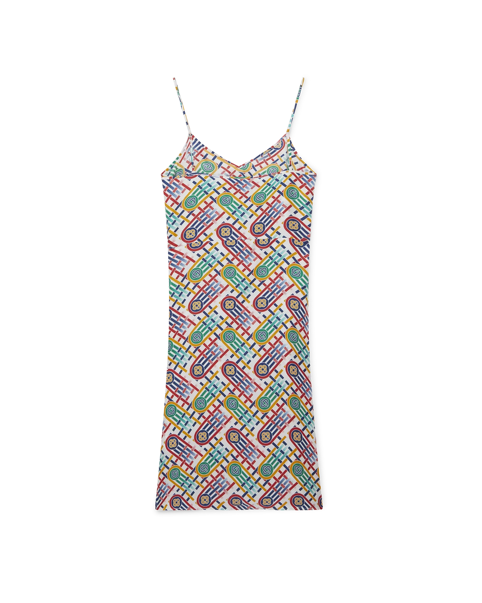 Tennis Monogram Silk Slip Dress