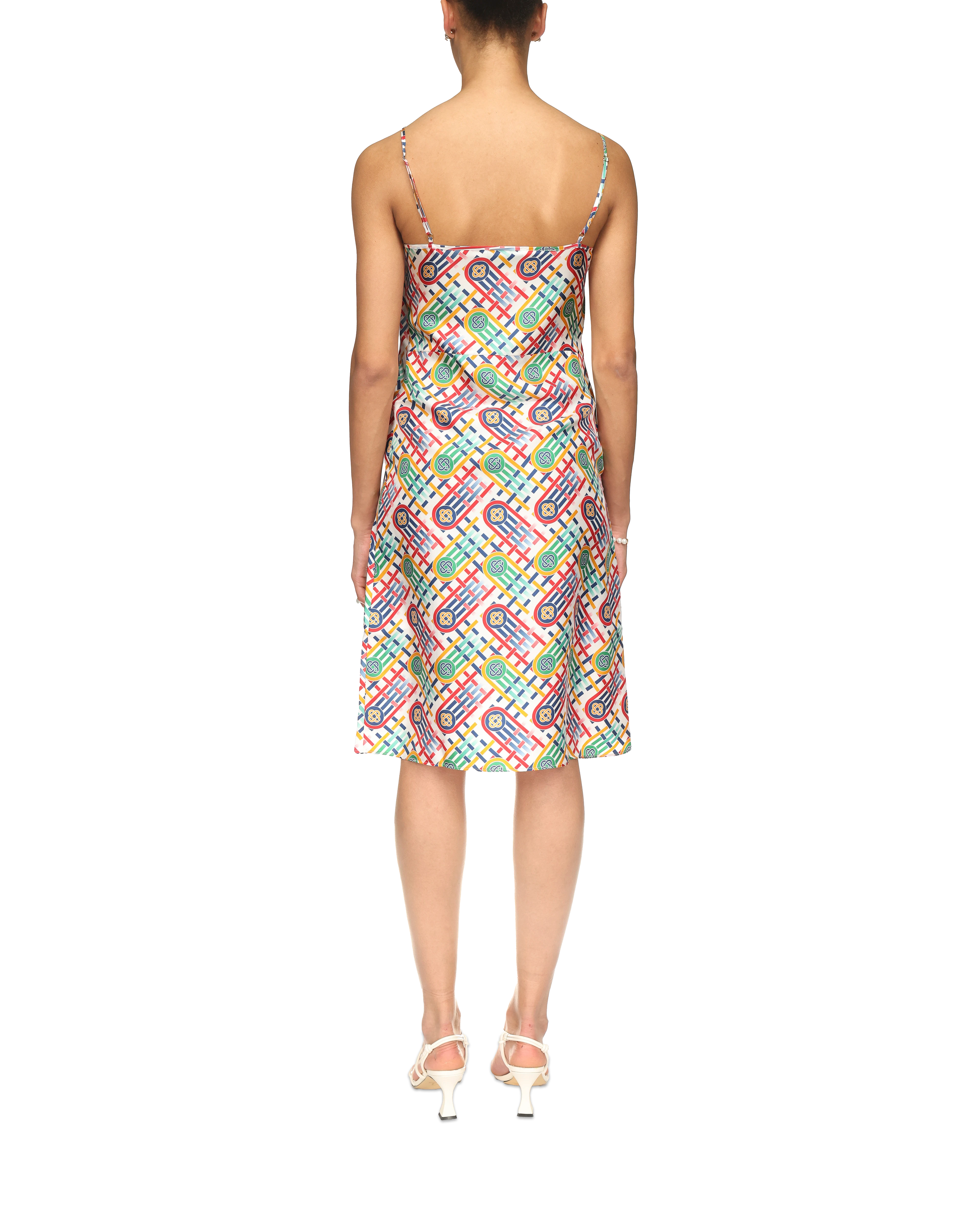 Tennis Monogram Silk Slip Dress