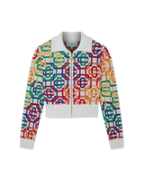 Rainbow Monogram Cropped Zip Up Jumper