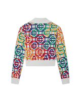 Rainbow Monogram Cropped Zip Up Jumper