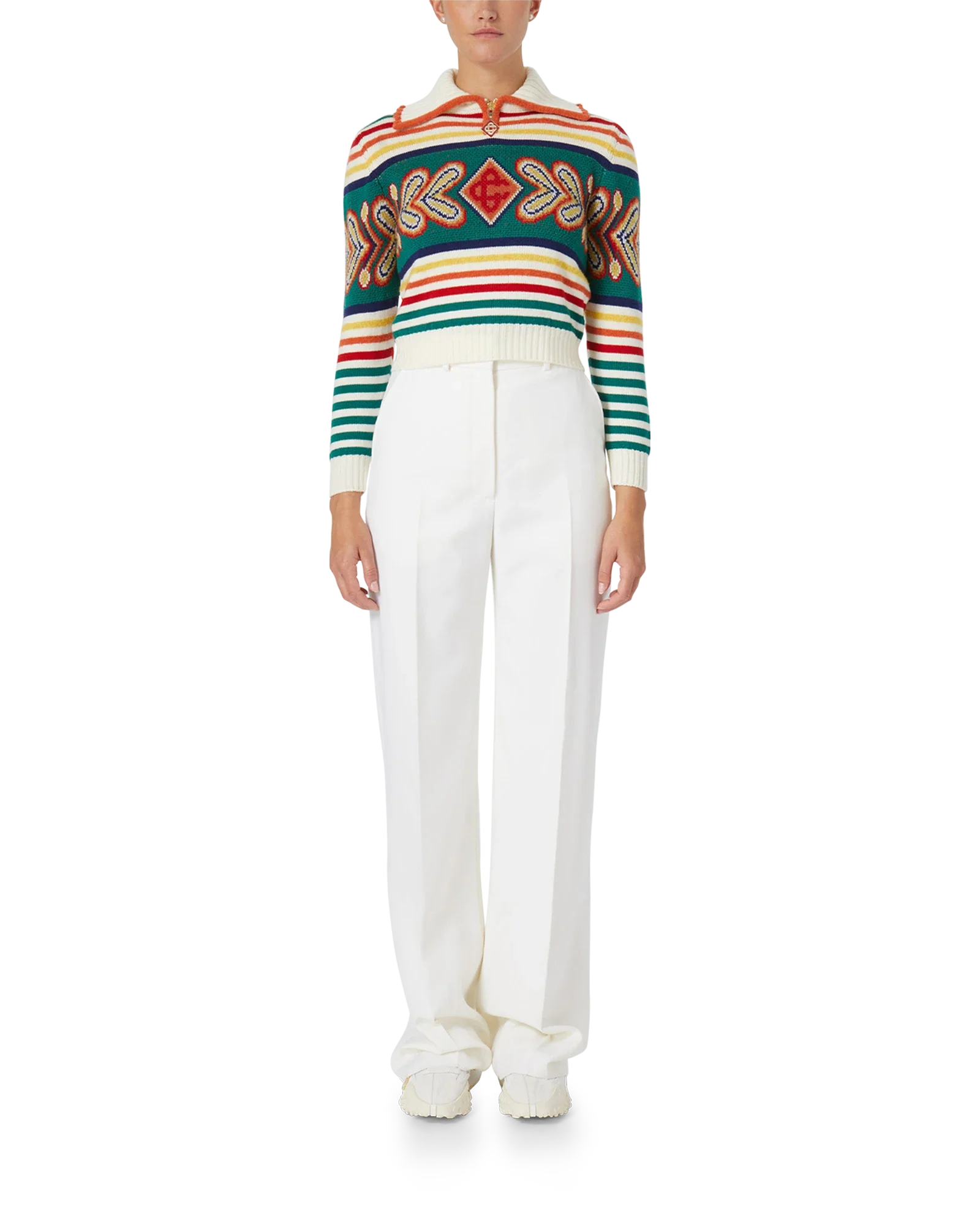 Multicolour Diamond Zip Up Jumper