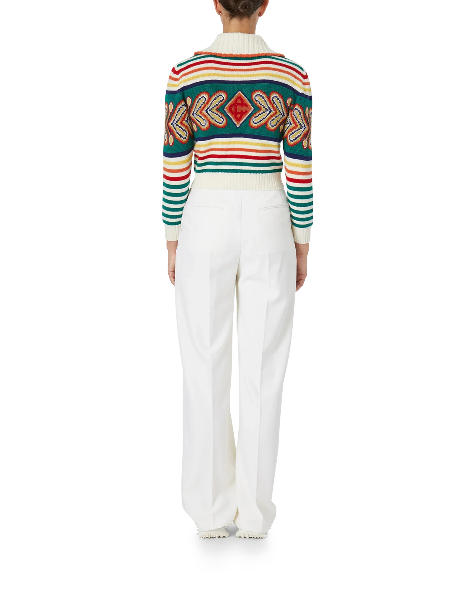 Multicolour Diamond Zip Up Jumper