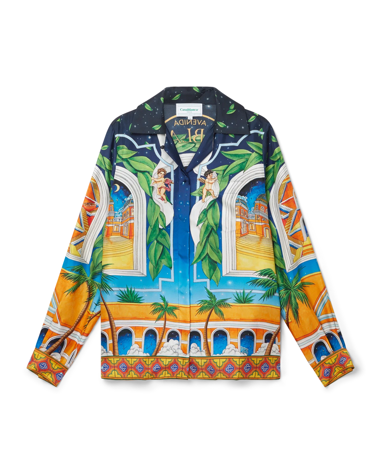 Maison D'Ete Cuban Collar Silk Shirt