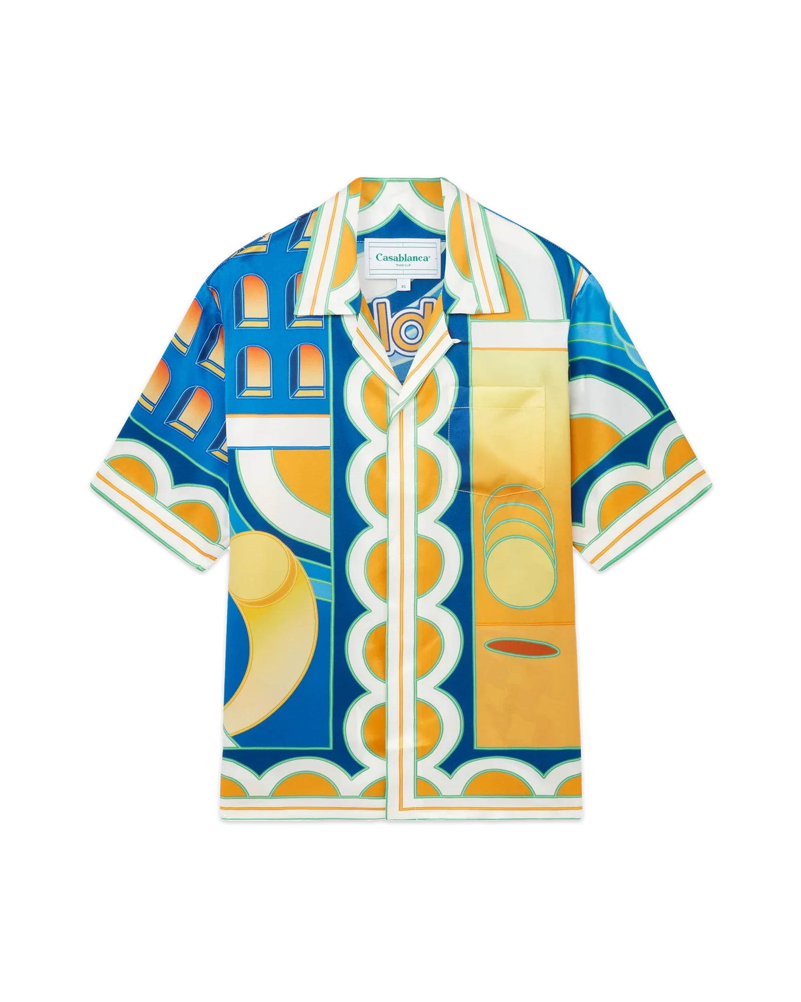1990s J.FRANCOIS ビッグシャークカラー　シルクシャツ　イタリア製 Paysage Silk Shirt | Casablanca Paris