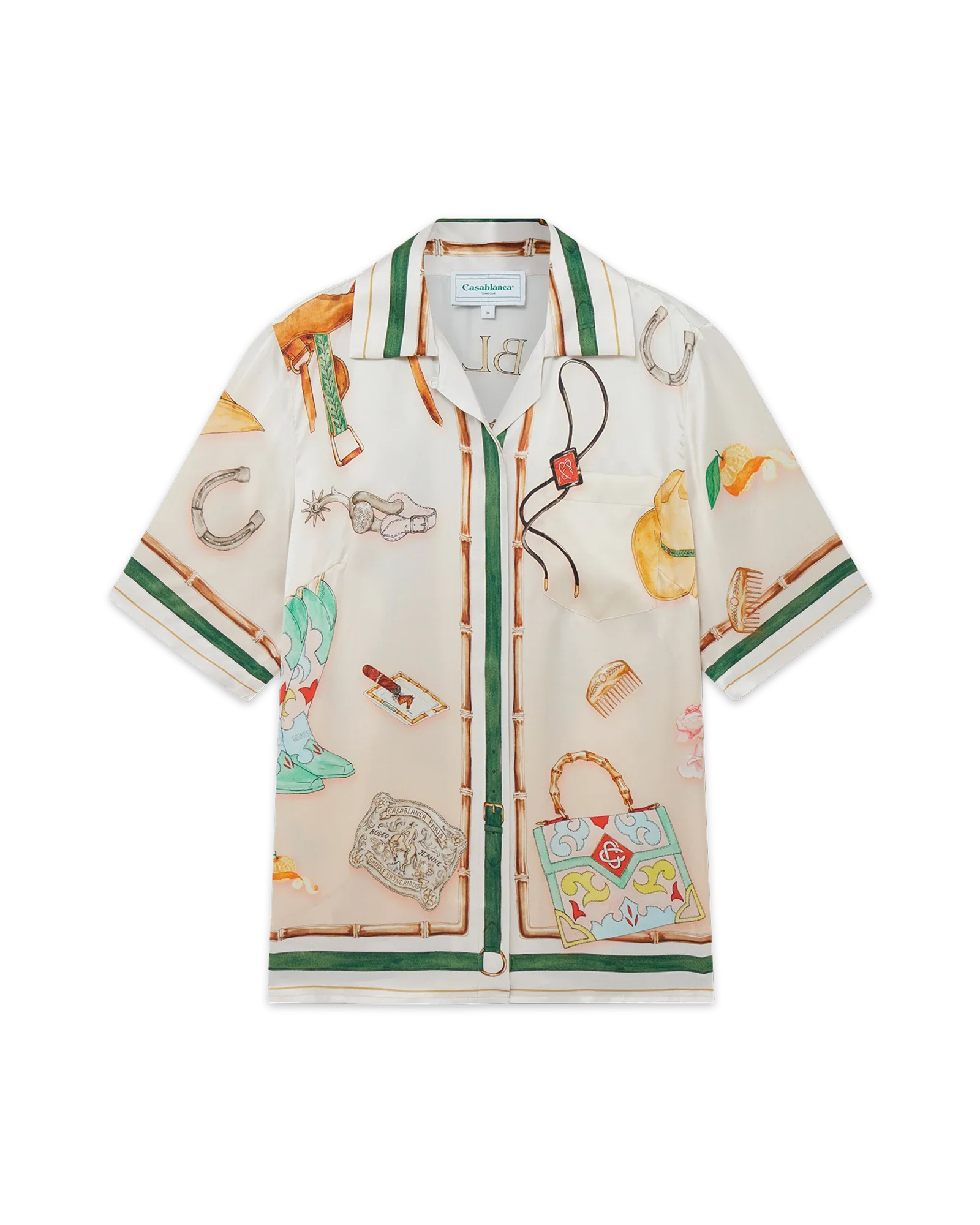 L'Ecurie Blanche Short Sleeve Silk Shirt