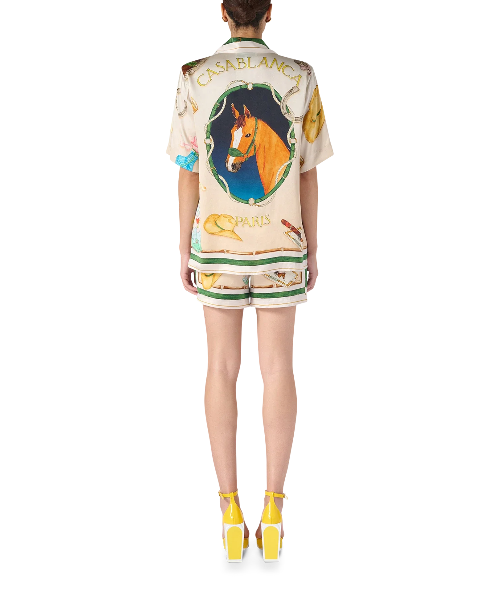 L'Ecurie Blanche Short Sleeve Silk Shirt