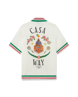 Casa Way Knitted Collar Silk Shirt