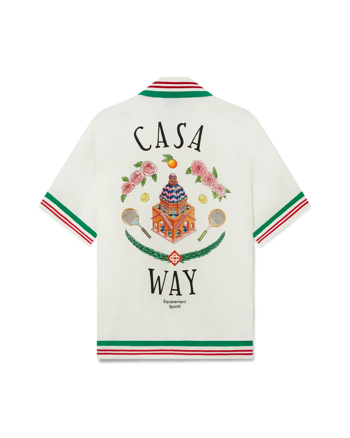 Casa Way Knitted Collar Silk Shirt